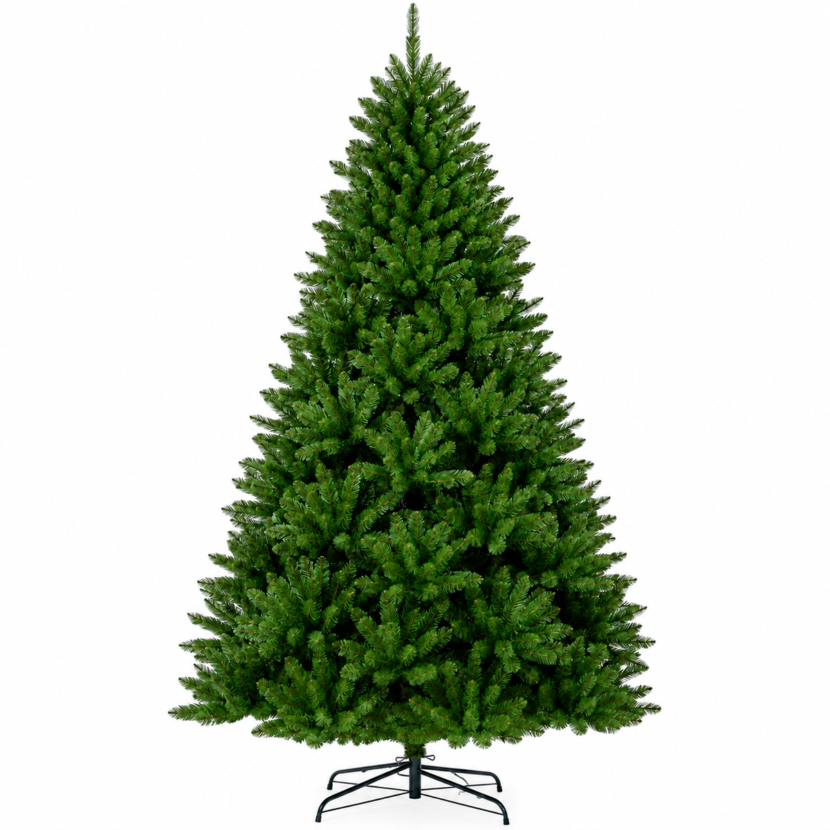 Realistic artificial Christmas tree with metal stand
