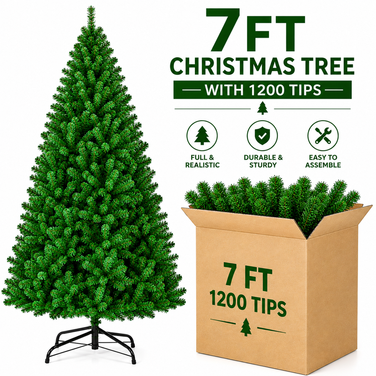Christmas tree styled with decorations for display