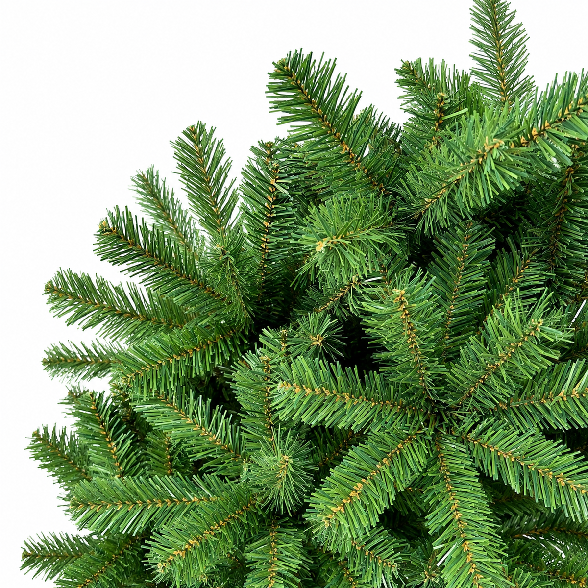 Bushy artificial Christmas tree full height view