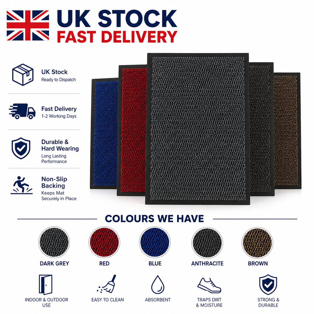 Coil door mat colour and feature guide