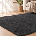 Fluffy shaggy rug, Anthracite, bedroom photo