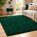 Fluffy shaggy rug, Emerald, lifestyle photo