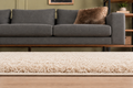 Fluffy shaggy rug, Cream, close-up photo