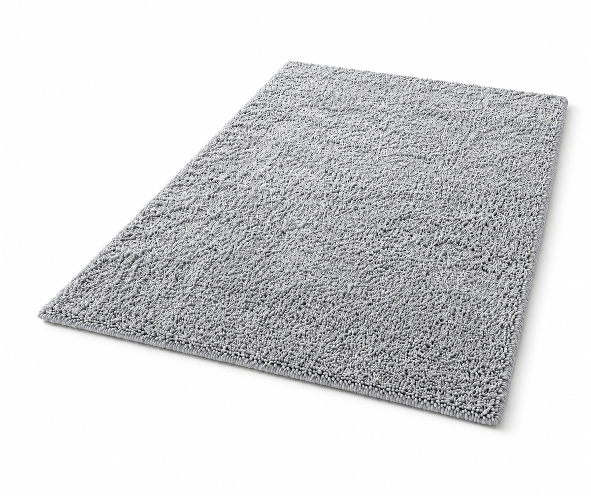 Fluffy shaggy rug, Silver, product photo