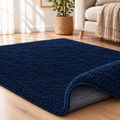 Fluffy shaggy rug, Navy Blue, rolled photo