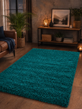 Fluffy shaggy rug, Teal, lifestyle photo 2