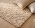 Fluffy shaggy rug, Light Beige, close-up photo